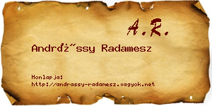 Andrássy Radamesz névjegykártya